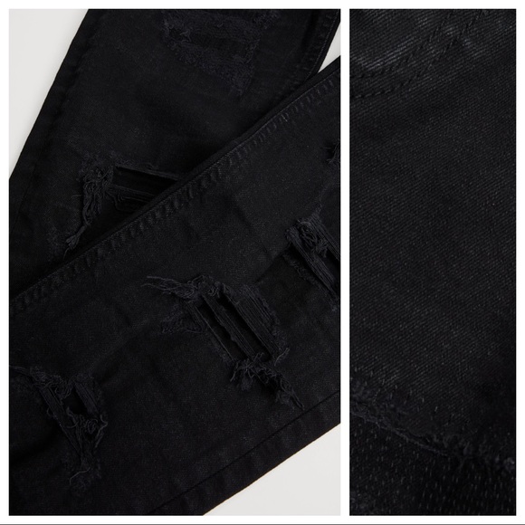 NWT. Zara Man Black Ripped Skinny Jeans. Size 30. - Picture 6 of 11